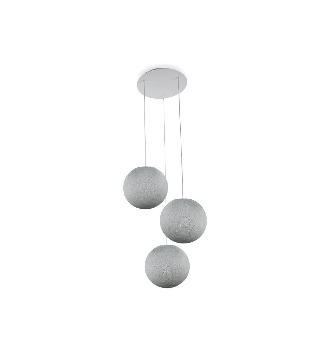 Ceiling fixture 3 pearl grey globes S - Ceiling light 3 - La Case de Cousin Paul