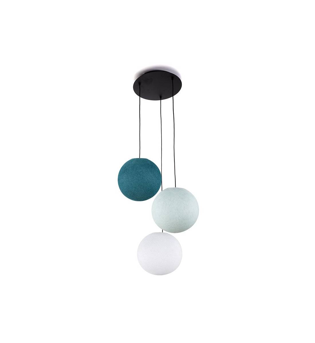 Ceiling fixture 3 globes S - White - Azure - Blue Duck - Ceiling light 3 - La Case de Cousin Paul