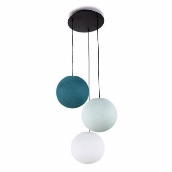 Ceiling fixture 3 globes S - White - Azure - Blue Duck - Ceiling light 3 - La Case de Cousin Paul