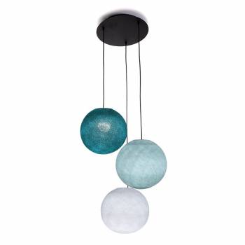 Ceiling fixture 3 globes S - White - Azure - Blue Duck - Ceiling light 3 - La Case de Cousin Paul