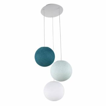 Ceiling fixture 3 globes S - White - Azure - Blue Duck - Ceiling light 3 - La Case de Cousin Paul