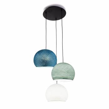 Ceiling fixture 3 cupolas S - White - Azure - Blue Duck - Ceiling light 3 - La Case de Cousin Paul