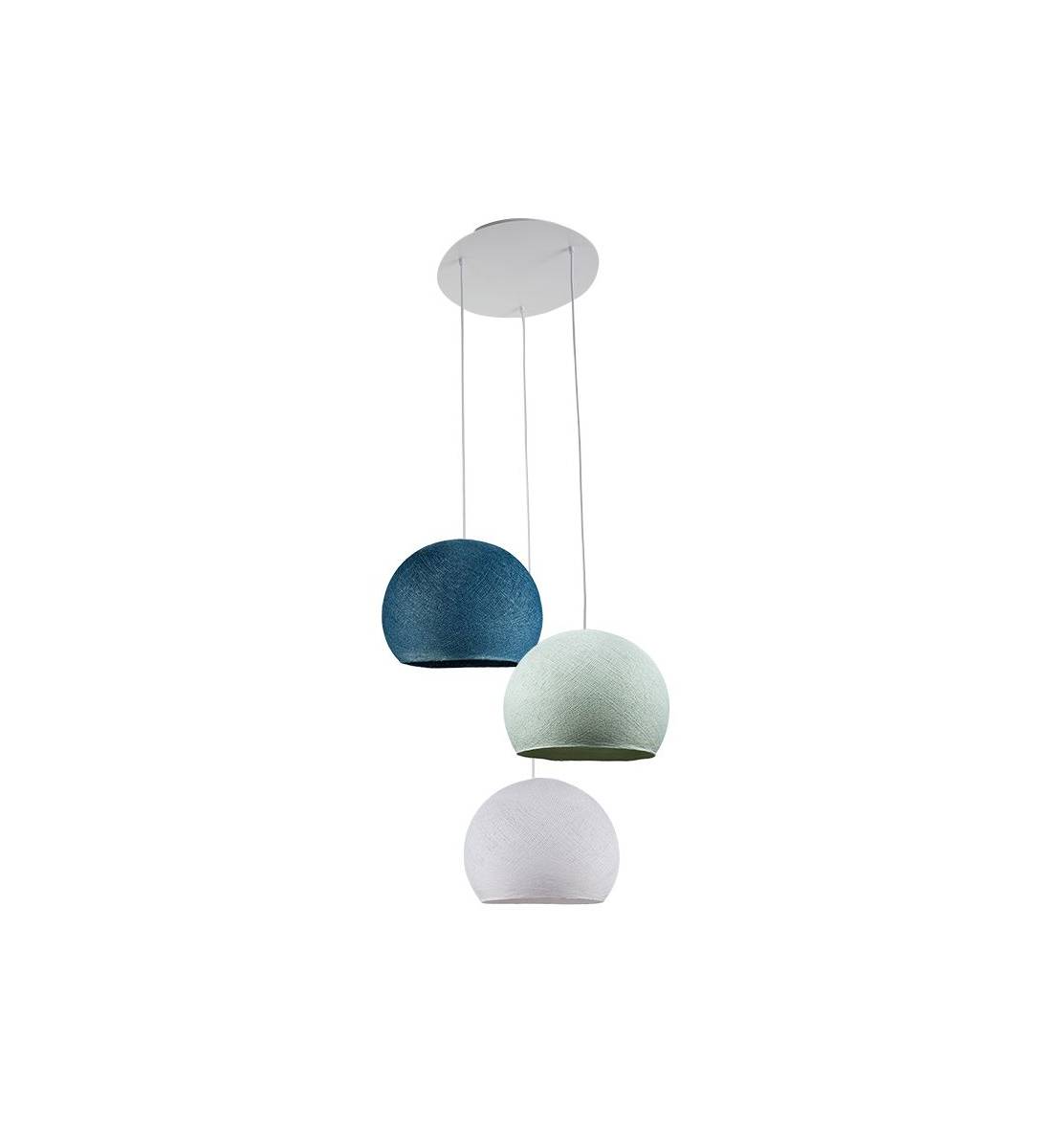 Ceiling fixture 3 cupolas S - White - Azure - Blue Duck - Ceiling light 3 - La Case de Cousin Paul