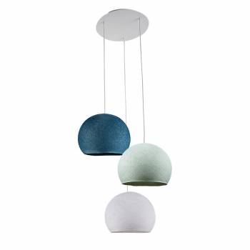 Ceiling fixture 3 cupolas S - White - Azure - Blue Duck - Ceiling light 3 - La Case de Cousin Paul