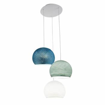 Ceiling fixture 3 cupolas S - White - Azure - Blue Duck - Ceiling light 3 - La Case de Cousin Paul