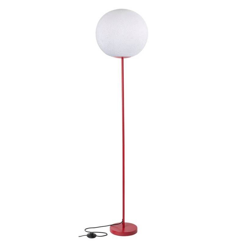 Red Floor lamp with White globe - Floor lamp - La Case de Cousin Paul