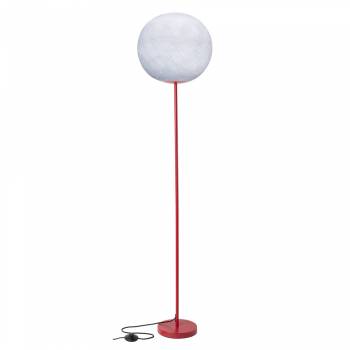 Red Floor lamp with White globe - Floor lamp - La Case de Cousin Paul