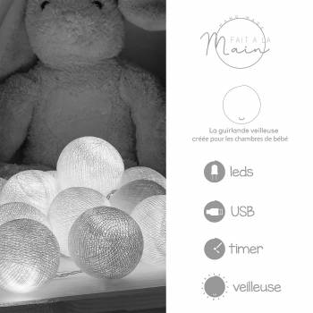 Lichterkette Marcel 16 LED Baby Nachtlicht - Lichterketten Box Nachtlicht - La Case de Cousin Paul